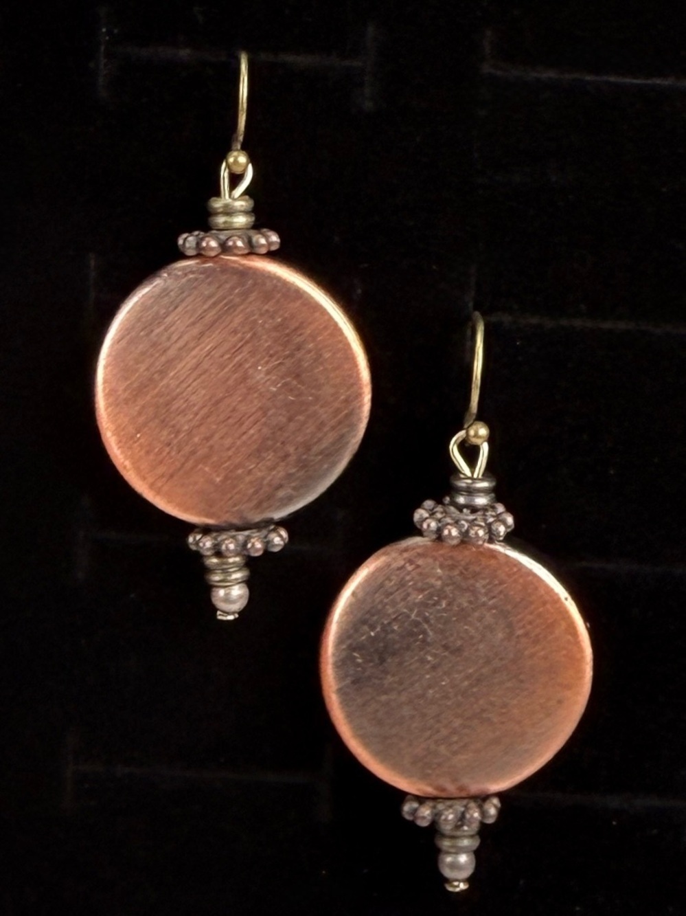 Bohemian chic brown ethnic style pierced earrings